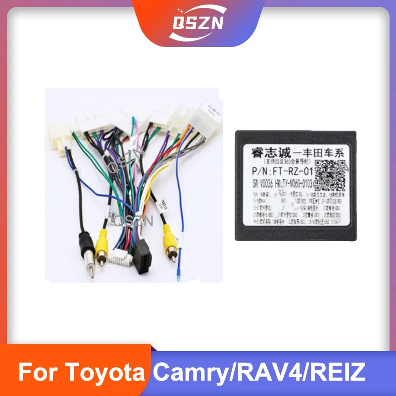 Car 16pin Audio Wiring Harness With Canbus Box For Toyota Camry RAV4 REIZ MARK X Corolla IZOA Sienna HIGHLANDER LEVIN Wire Adapt