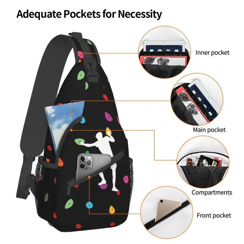 Bouldering Climbers Rock Climbing Wall Sling Chest Bag Boulderer Gift spalla Crossbody zaino per uomo viaggi escursionismo Daypack