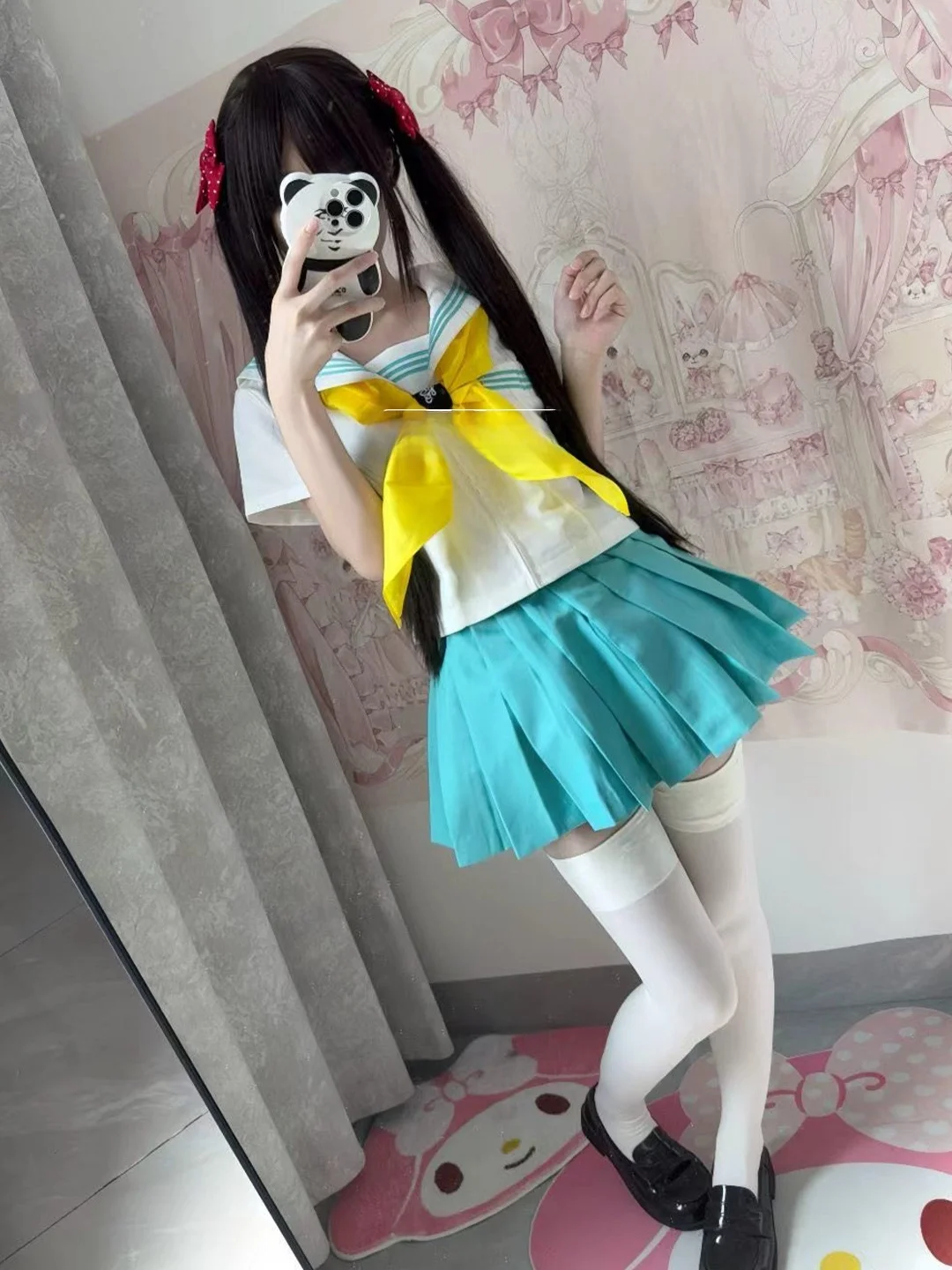 オリジナルボーカロイドグリーン制服セットスイートガールスタイル中学校ファッション学生服小さいサイズ通気性ポリエステル
