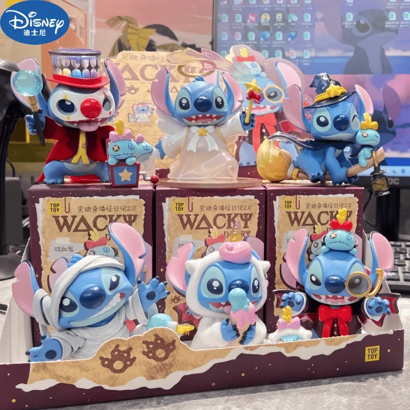 Disney Stitch Blind Box Weird Diary V2 Series Anime Figures Mystery Box Collectible Cute Pvc Statue Doll Children Birthday Gifts