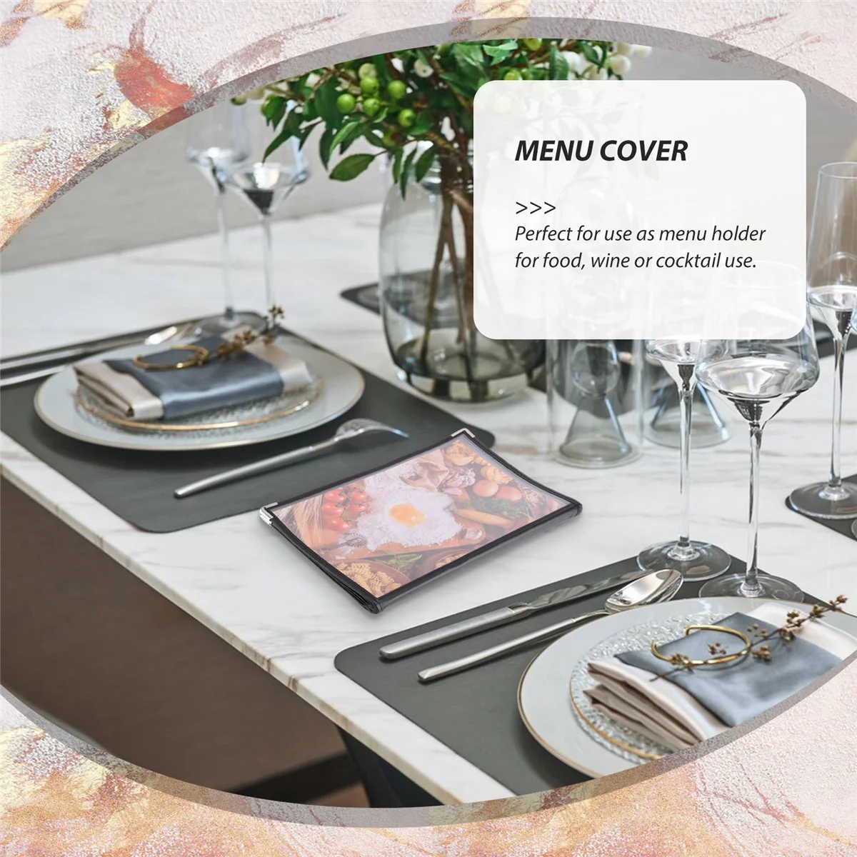 Superior Transparent Restaurant Menu Covers for A4 Size Book Style Cafe Bar 8 Pages 16 View