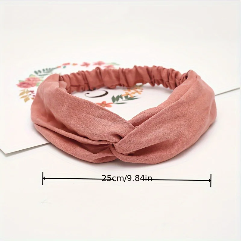 Women\'s summer headband trendy fashion cute cross knot headscarf elastic headband soft girl\'s headband hair accessories