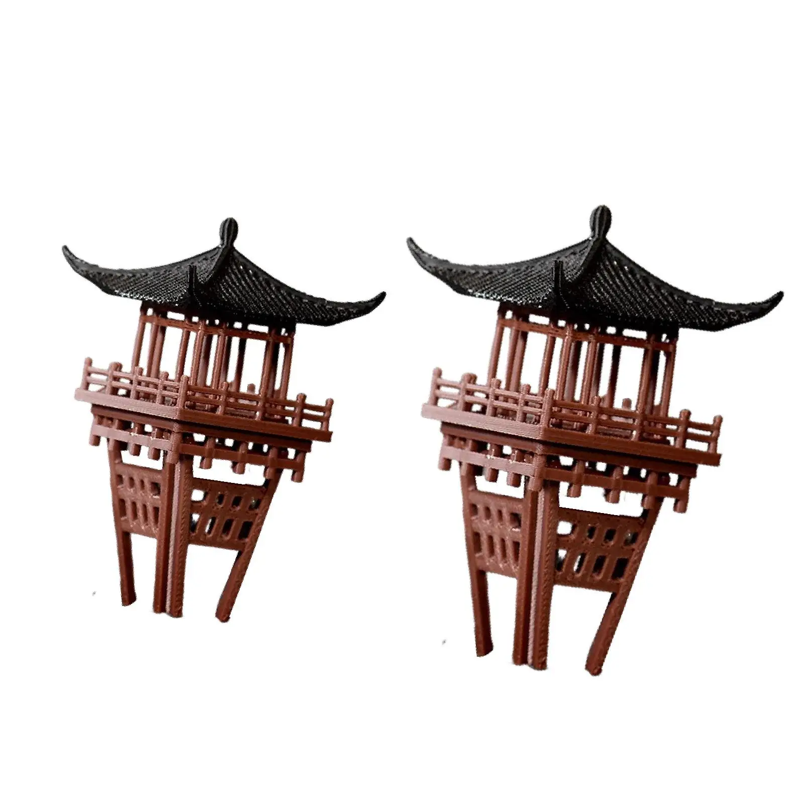 

Miniature Chinese Pavilion Statue Micro Landscape Ornament for Desktop Decor