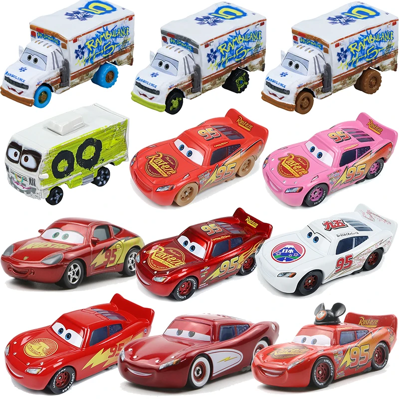 NEW Disney Pixar Cars 2 3 Lightning Mcqueen Pink Japan Dr Damage Arvy Metal Model Car 1:55 Diecast Vehicle Kid Toy Birthday Gift