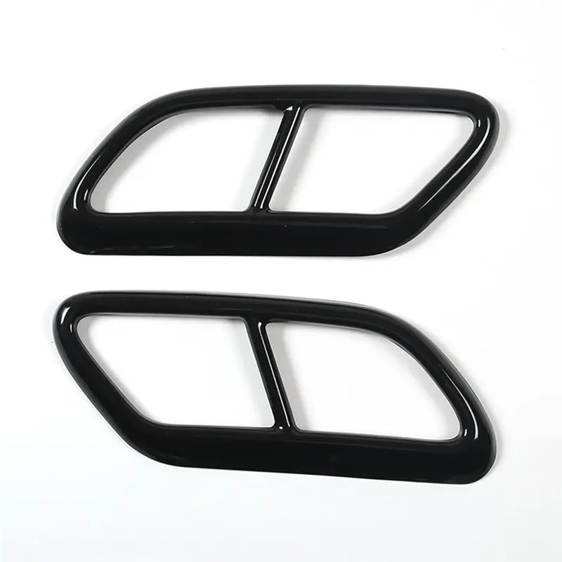 Black Stainless Steel Pipe Throat Exhaust Outputs Tail Frame Trim Cover For Volvo S60 2020 S90 V90 2016-2019 Accessories-A28K
