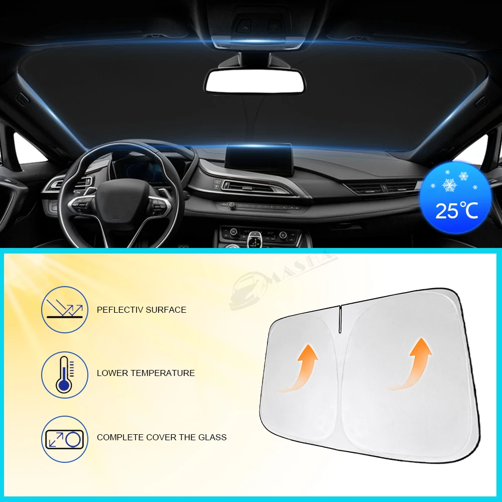 Car Windshield Sun Shade for BMW 1 Series E87 F20 F21 F40 F70 Reflector Sunshade Offers Protection Interior Accessories