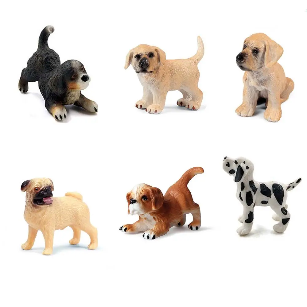 

Cute Simulation Mini Animal Model Pug Dog Farm Hound Figurines Kids Toys