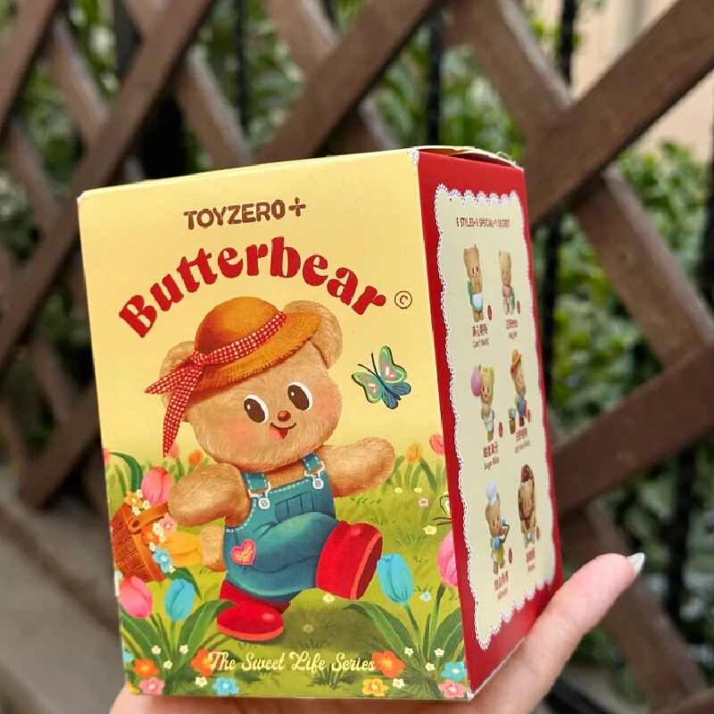 

Butterbear Sweet Life Series Blind Box Doll Toys Action Figure Butterbear Flocking Figurines Desktop Gifts For Toy Girls