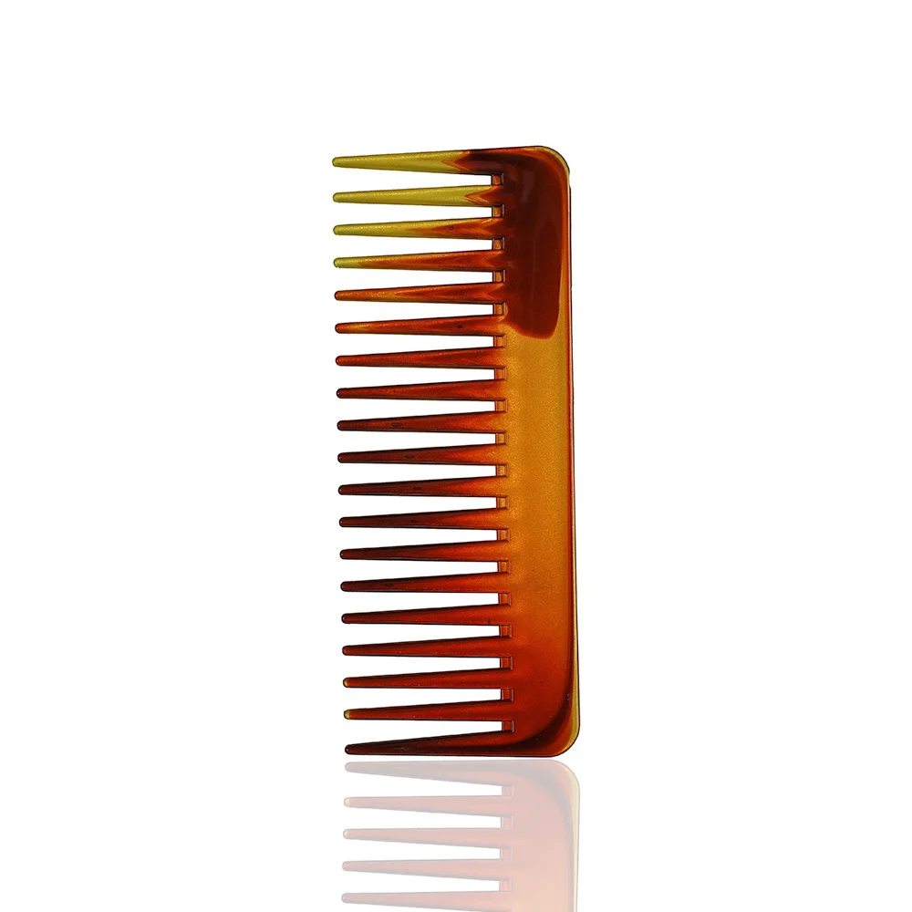 Amber Wide Tooth Comb, No-Handle Detangling Comb for Wet Curly Hair, Salon Styling Comb for Coily Hair, Unisex Hair Care Tool