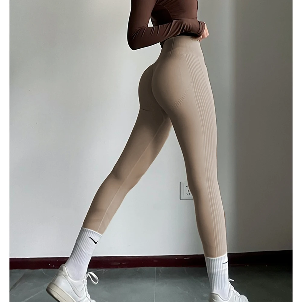 Damenhose, dehnbar, hohe Taille, für Fitnessstudio, nahtlos, Yogahose, dick, für Sport, Übung, Fitness, Leggings, Activewear-Hose, Hüftlift