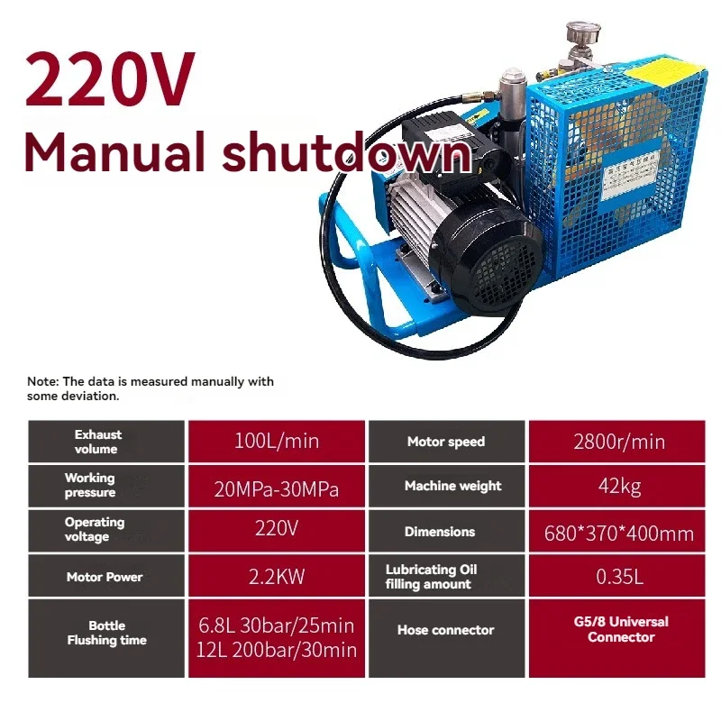 High-pressure diving cylinder pump - 20mpa, fire pump, positive pressure air breathing apparatus