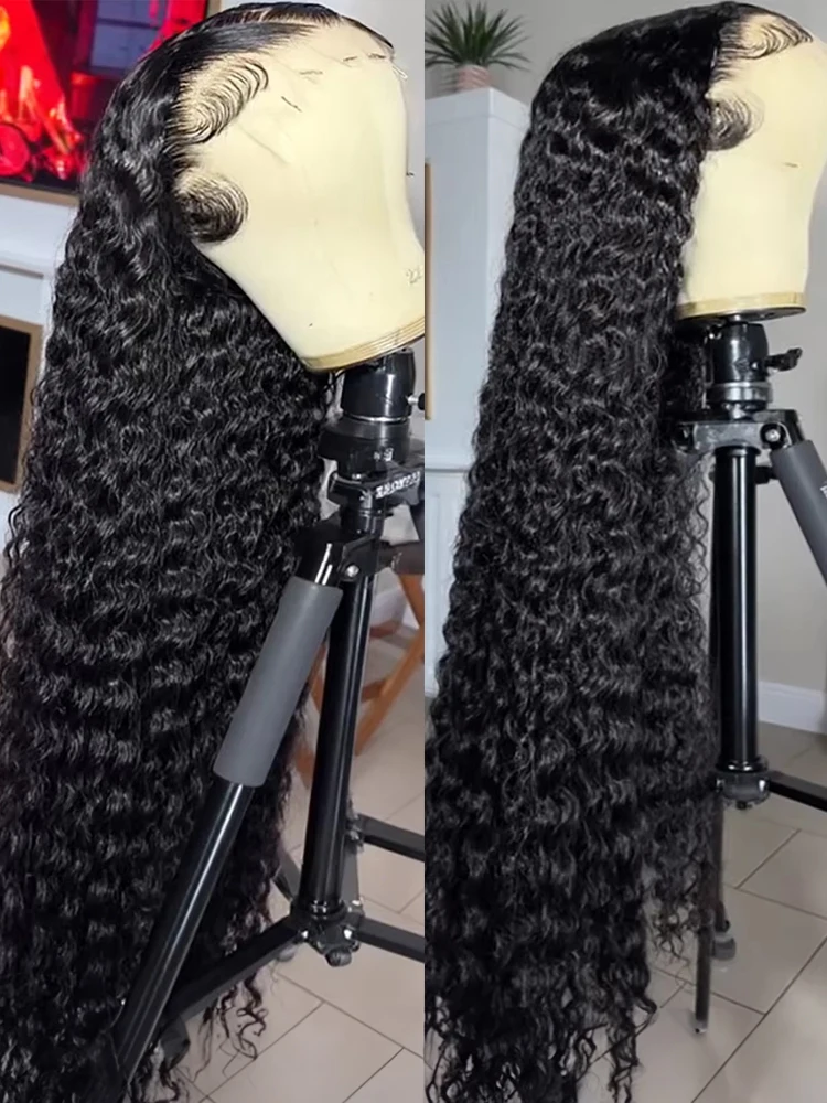 

300% 40 46Inch Water Wave Curly Lace Frontal Wigs 13x4 13x6 HD Deep Wave Lace Frontal Wig 7x5 Glueless Human Hair Wigs For Women
