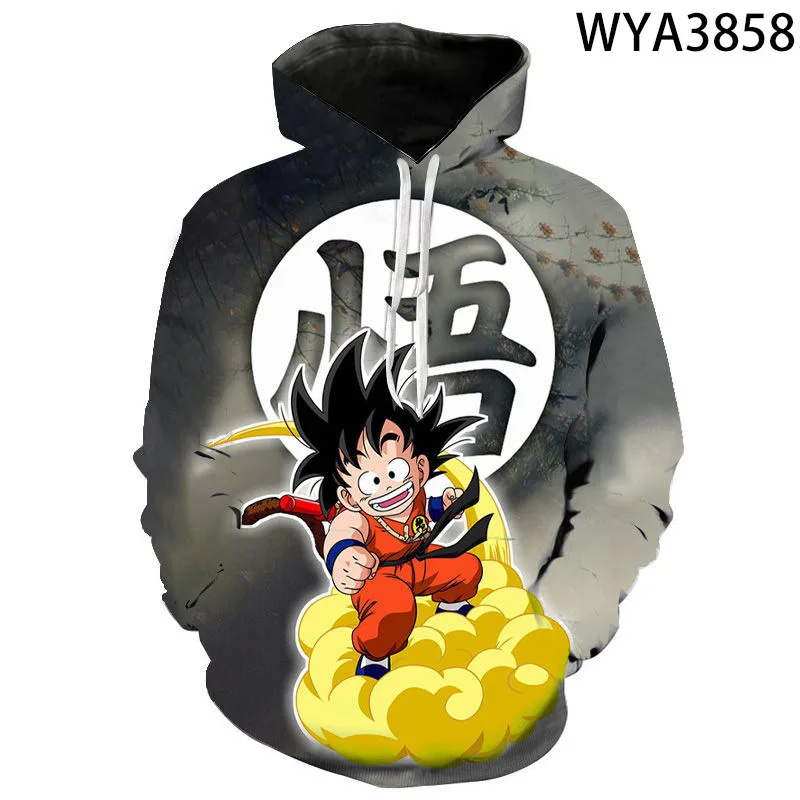 3D New Anime Dragon Ball Dragon Ball Super Digital Printing Hoodie Hooded Sweater Men and Women Adult Children's Clothing