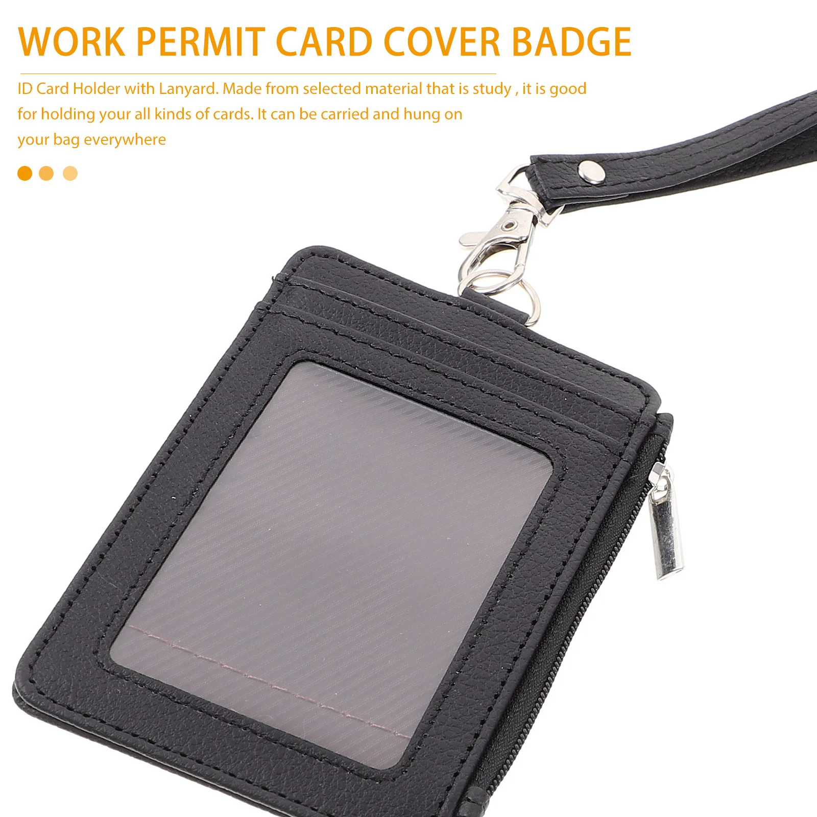 حبل حامل بطاقات الهوية متعدد الوظائف يتضمن مادة بوليستر شديدة التحمل وغطاء بطاقات مقاوم للخدش لبطاقات الائتمان