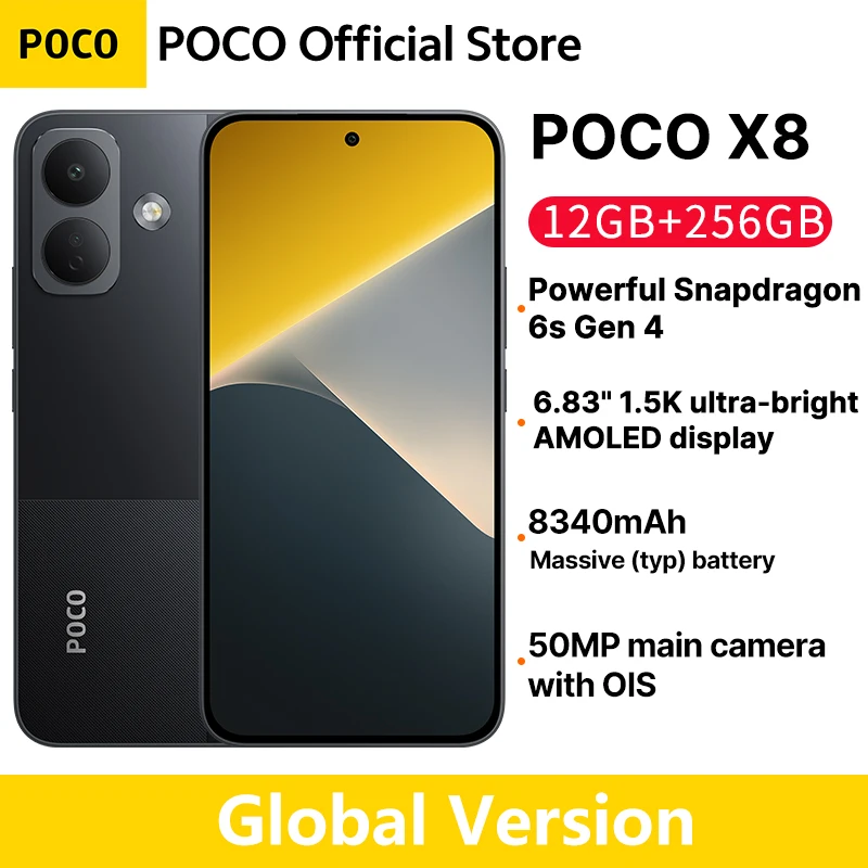 POCO X8 Global Version Smartphone 5G 8340mAh battery 67W