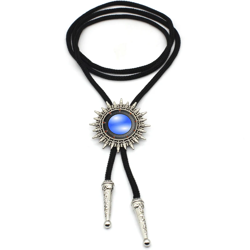 BOLO-0015 New Arrival Stargate Portal Atlantis Western Bolo Tie Steampunk Glass Dome Stargate Portal Vintage Bolo Tie for Men