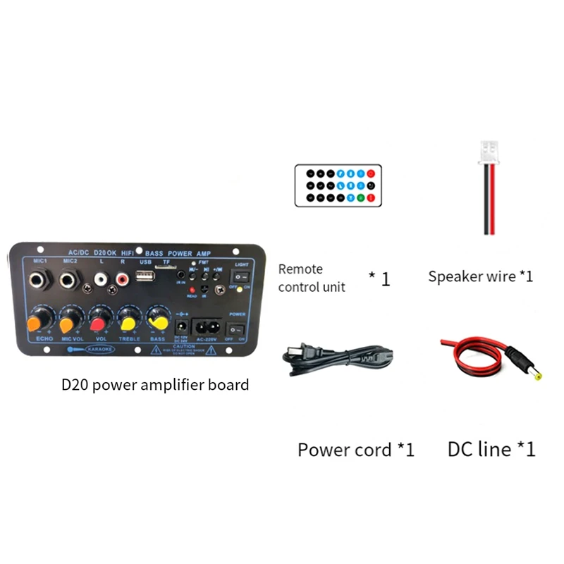 Carte mère d'amplificateur de basse Hifi Bluetooth, carte mère de haut-parleur, audio de caisson de basses, karaoké