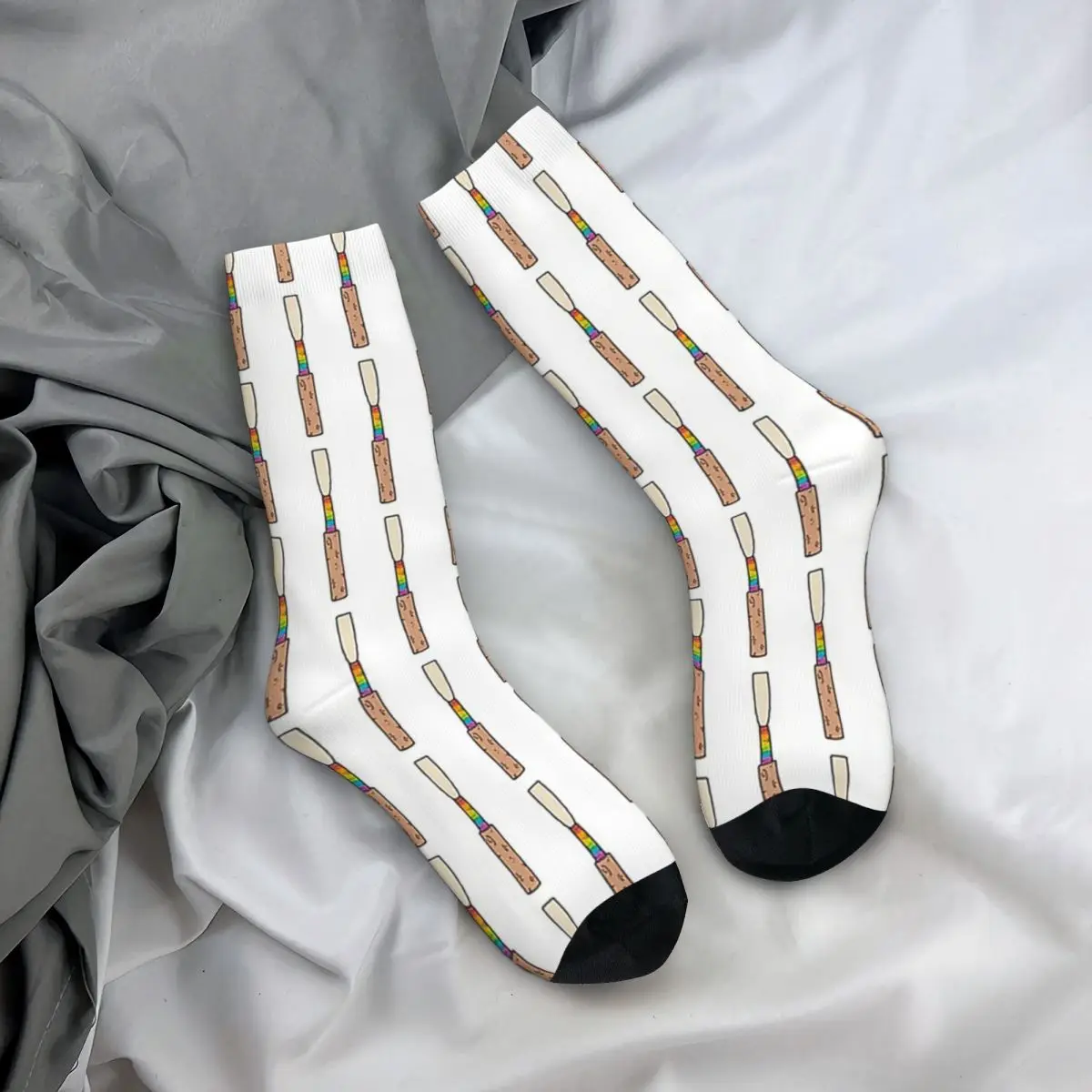 Rainbow Oboe Reed Socks Harajuku calze Super morbide calze lunghe per tutte le stagioni accessori per regali da donna da uomo