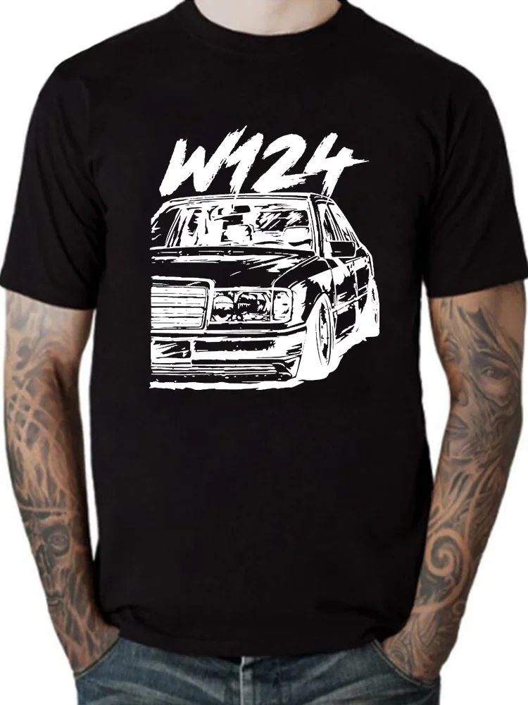 Retrochy Fashion Vintage W124 Drive The Classic T shirts Success Business Man Old Classical W124 Enthusiast Tuning Lover T-Shirt