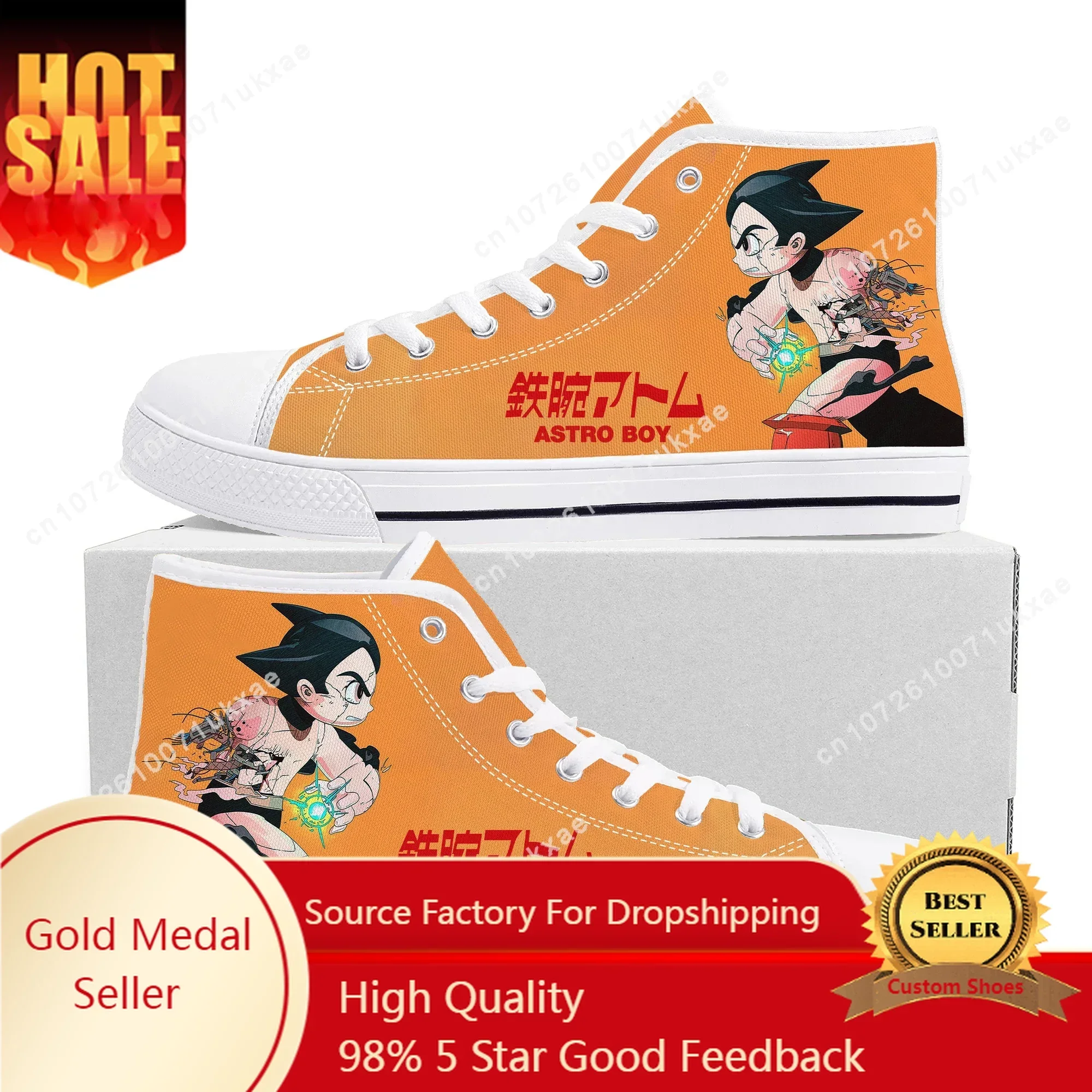 

Astro Boy High Top Sneakers Mens Womens Teenager High Quality Tetsuwan Atomu Canvas Sneaker couple Casual Shoe Customize Shoes