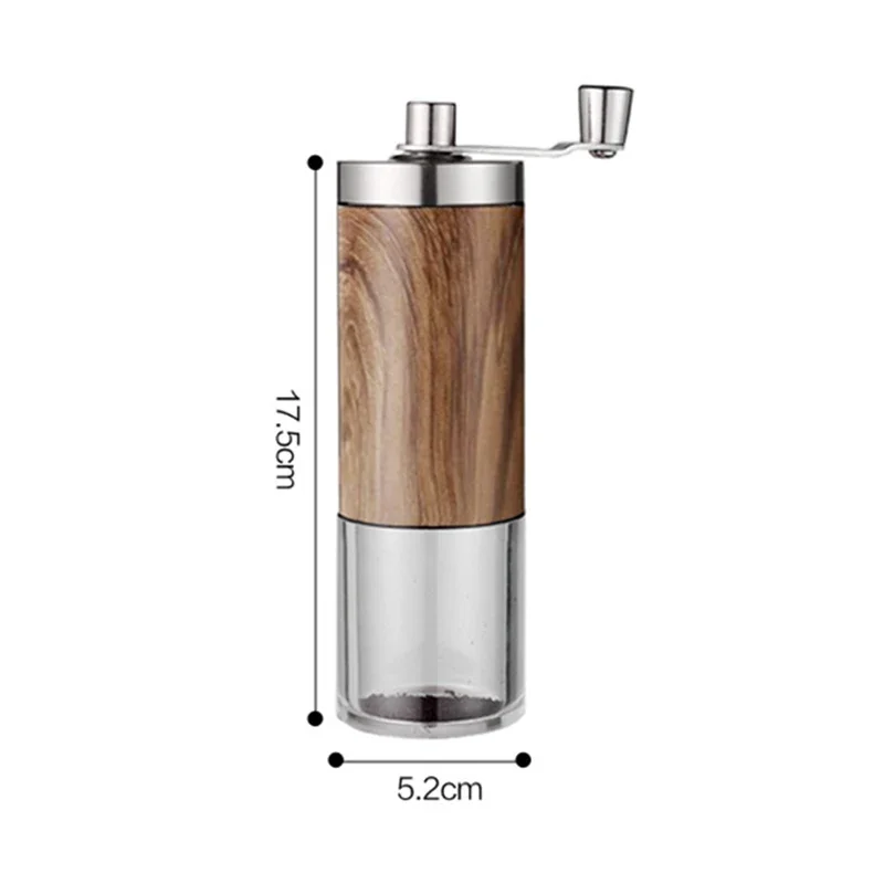 

Coffee Bean Grinder Portable Wood Grain Stainless Steel Crank Hand Hand Coffee Grinder Kitchen Tool Grinder
