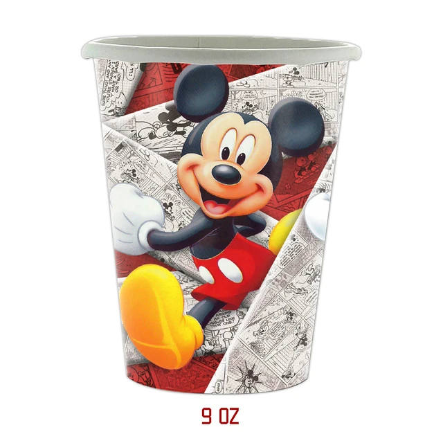 Suministros de fiesta de Mickey Mouse para niños, decoraciones de fiesta de cumpleaños, juego de vajilla, plato de papel, servilleta, Pancarta,