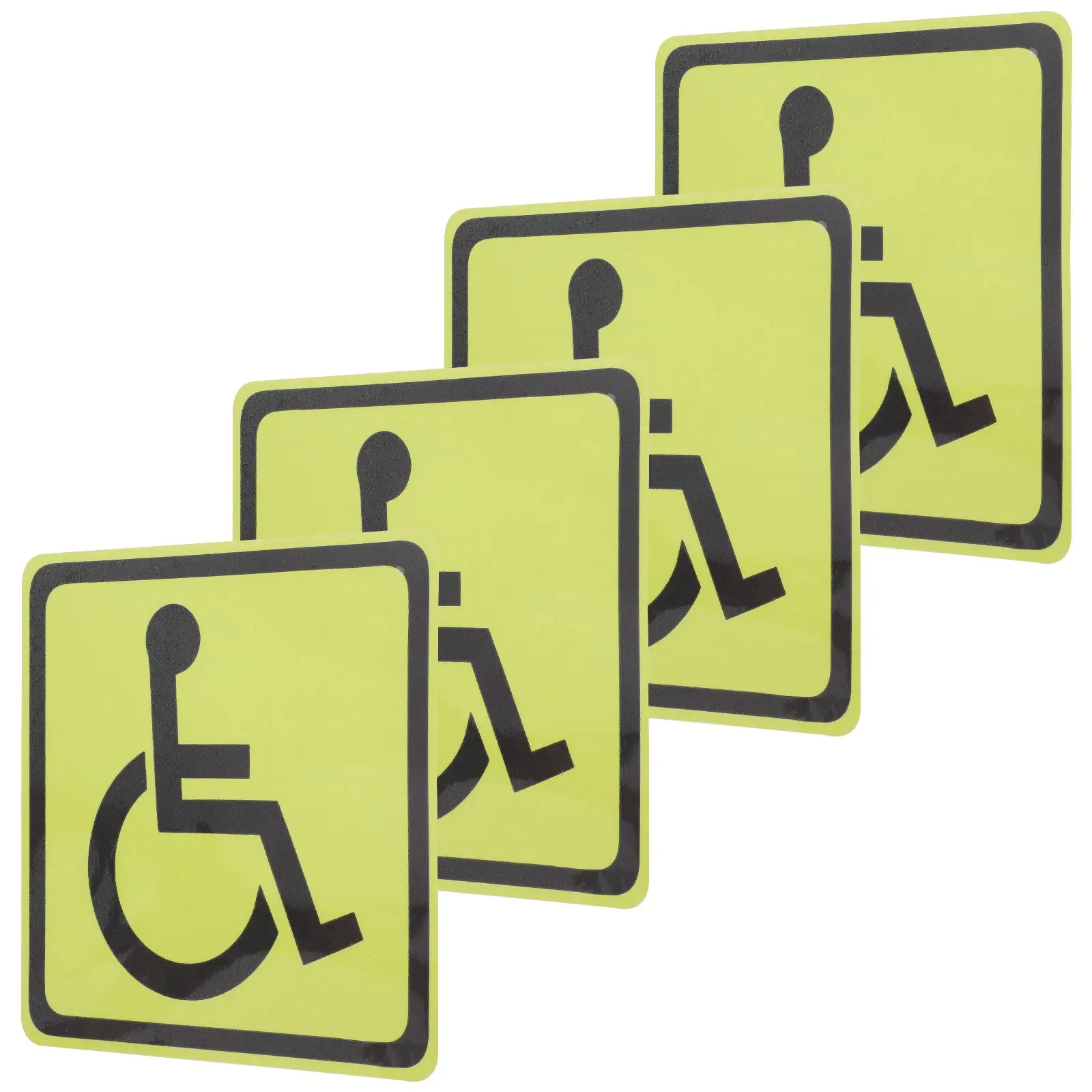 4 Pcs Disability Identification Stickers High Visibility Wheelchair Accessible Sign Safety Traffic Guide Symbol