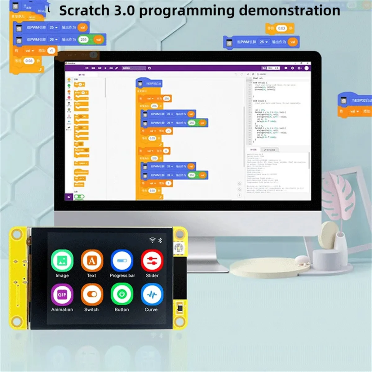 Tela inteligente de 3,5 polegadas para Arduino LVGL ESP32 Wifi e placa de desenvolvimento Bluetooth Módulo LCD TFT - B