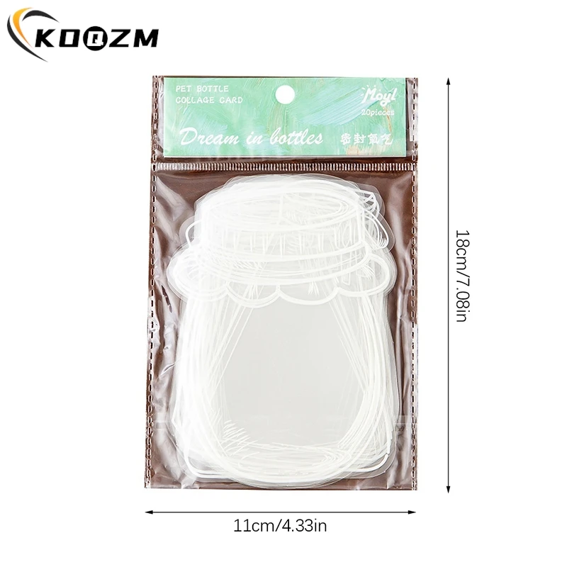 20pc Creative Transparent Bottle Embossed Sticker Bookmark Clip And Paste Herbarium Sticker Pack For Student Dry Flower Bookmark