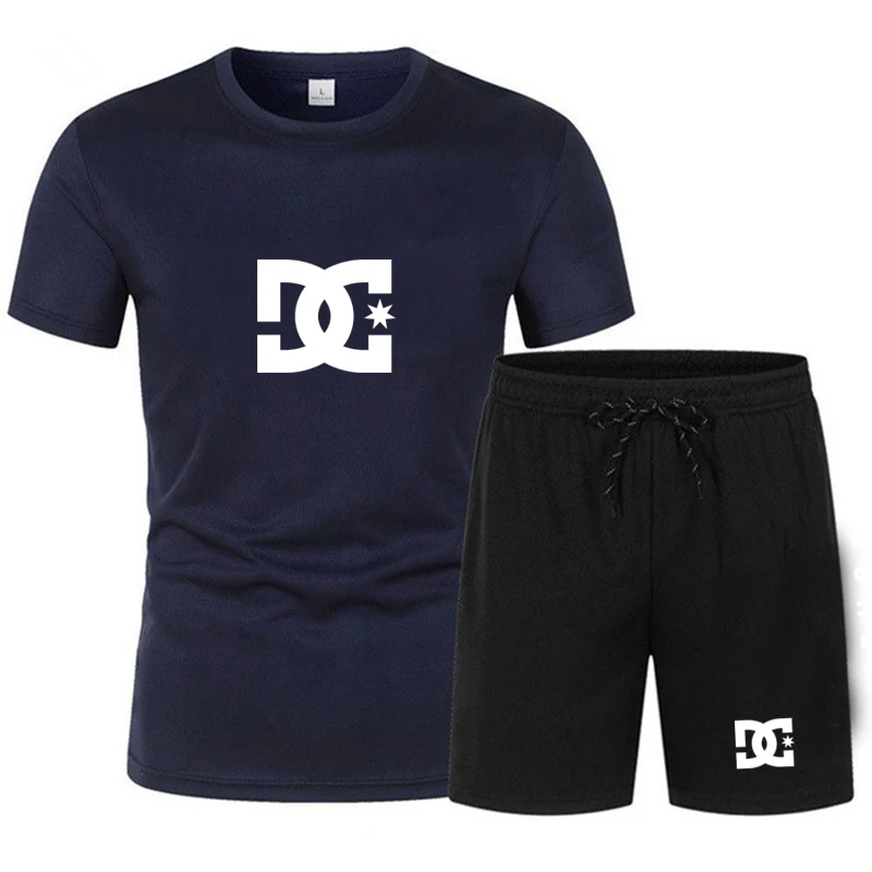 

Summer men's quick drying new 2026 breathable and comfortable top, sports pants, sports two-piece set, casual and fashionable sh