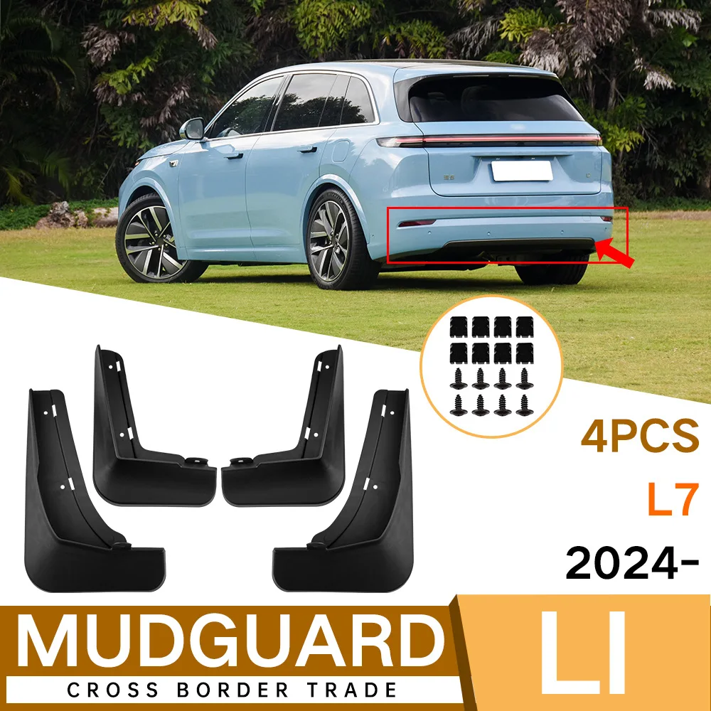 

For Leading ideal L7 2024 black car mudguard Reduce dust Resist tire dirt car accessories tools