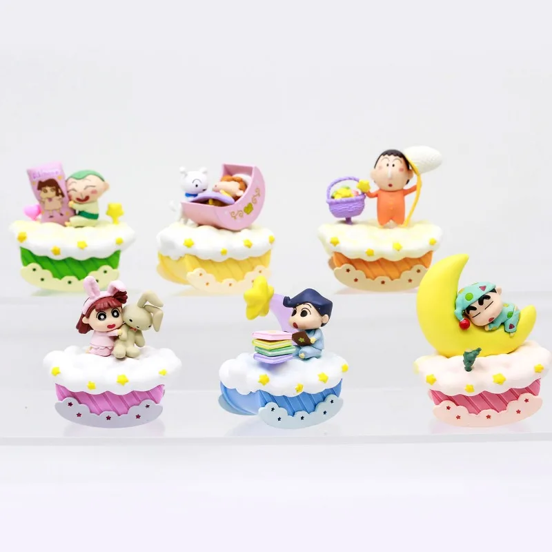 Crayon Shinchan 블라인드 박스 장난감 좋은 밤 꿈 장면 애니메이션 피규어 Kazama Toru Sakurada Nene Abe Shiro Nohara Himawari 선물