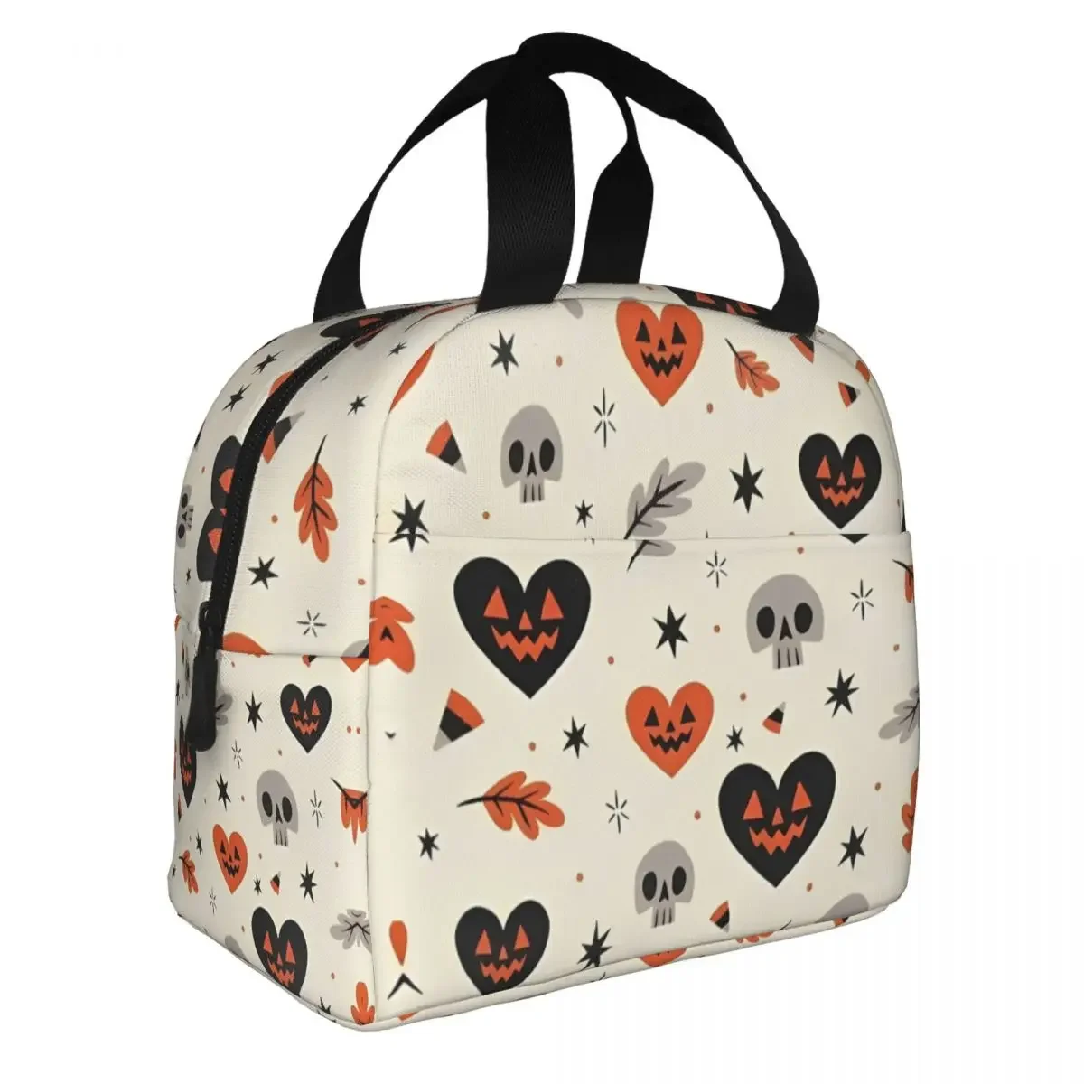 Halloween Pumpkins Ghosts Insulated Lunch Bag Leakproof Trick or Treat Kawaii Meal Container Cooler Bag Lunch Box Tote Picnic