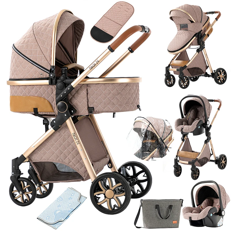 Baby 3 in 1 luxury stroller baby carriage BABI PRAM 3 IN 1 Portable travel pram High landscape baby stroller Baby carriage pram