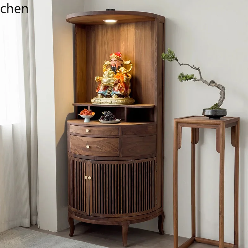 

HTT new Chinese shrine offering table shrine small vertical cabinet living room God of Wealth cabinet locker