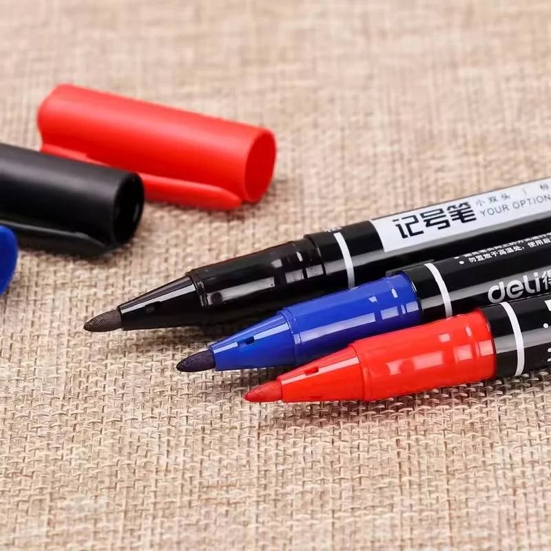 1/3/6 Pcs Permanent Art Marker Pen Fine Point Waterproof Ink Thin Nib Crude Nib Black Blue Red Ink 1.0mm Fine Color Marker Pens