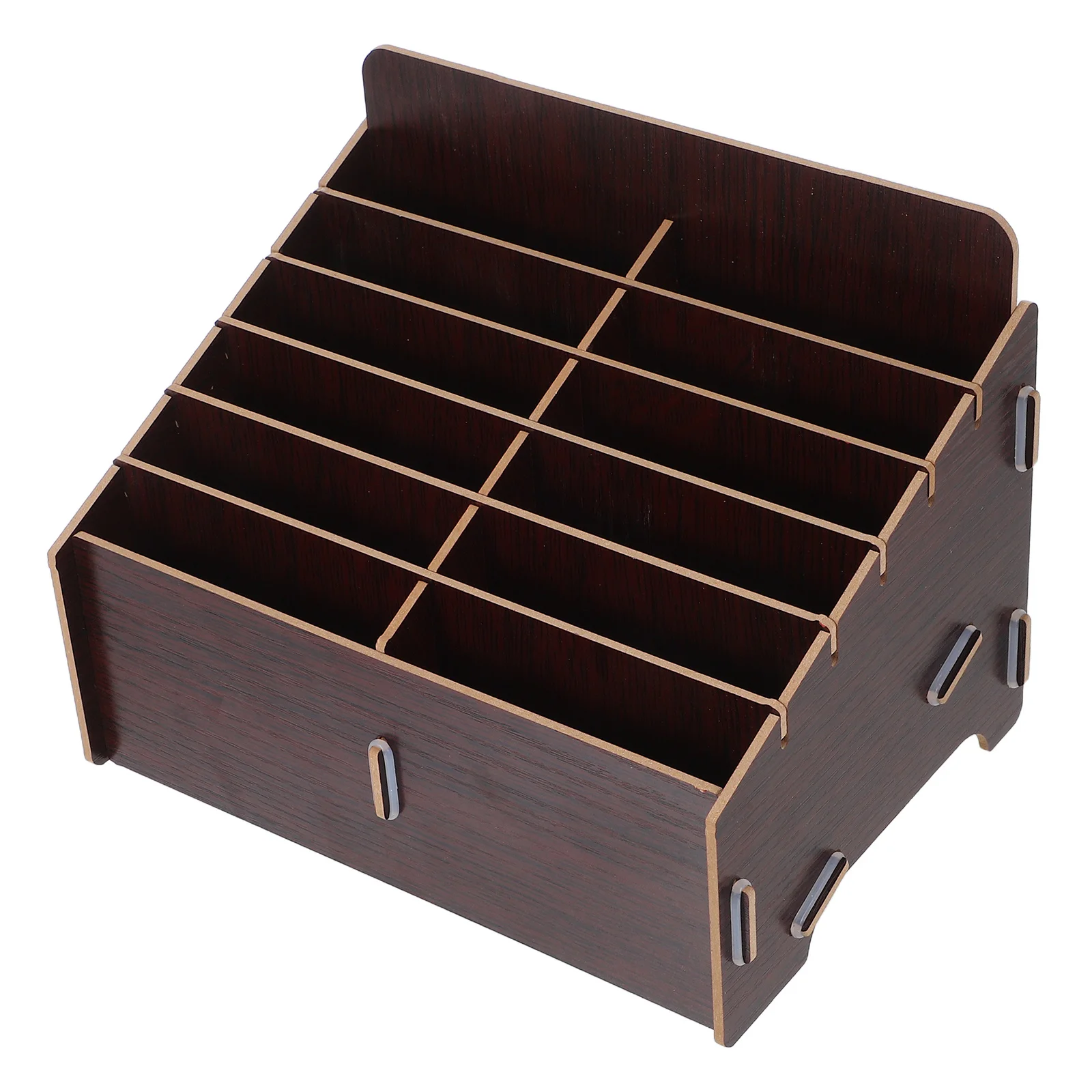 

12 Compartment Wooden Phone Holder Box Desktop Storage Organizer Multifunctional Cell Phone Stand for Office Home School