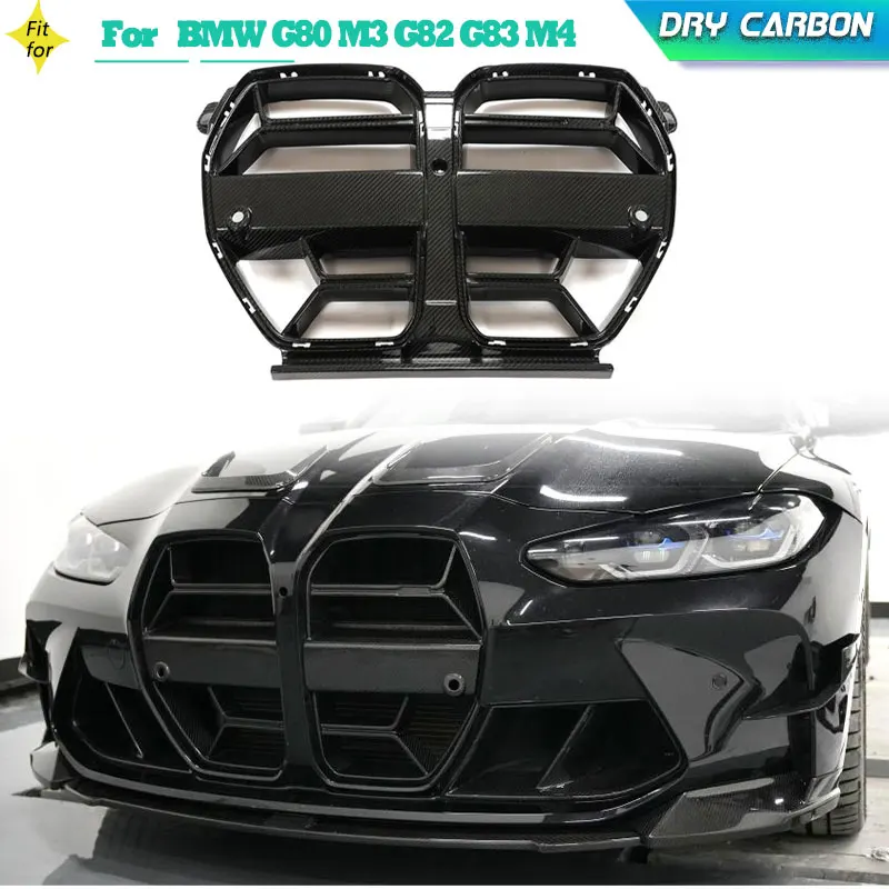 Dry Carbon Car Front Bumper Grille for BMW G80 M3 G82 G83 M4 2021-2023 Racing Front Grill Grills Body Kit Without ACC Radar