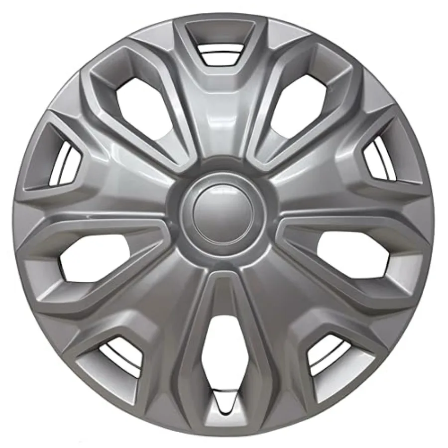 

Hubcap Replacement for Ford Transit 50, 250, and 350: 205-202, 6-inch Original-Style Replica with Heavy-Duty Clips Silver, Piec