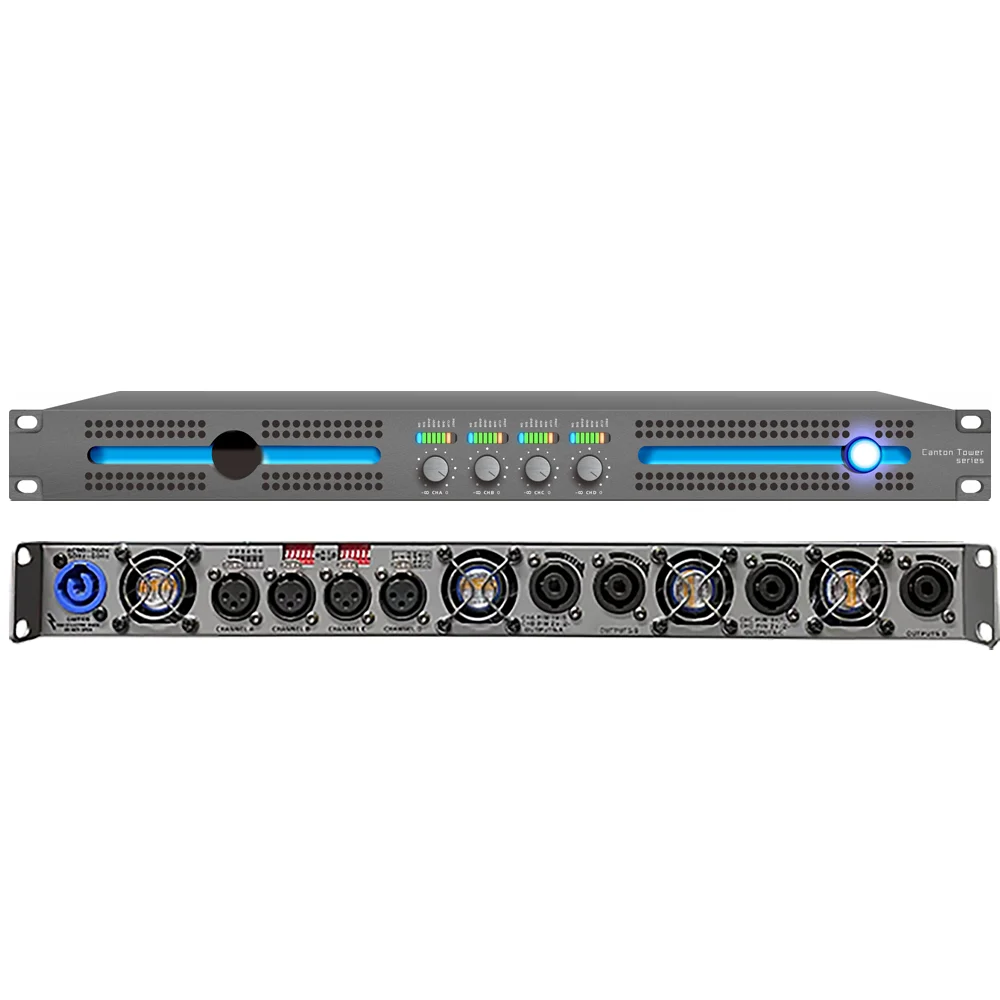 Amplificador de potencia estable profesional ShennDare CT4.20 de 2 ohmios, 4 x 4500 W, 2 ohmios, amplificador de sonido profesional de 4 canales, 4 x 2000 W, 8 ohmios, subwoofer para DJ, altavoz de matriz de línea