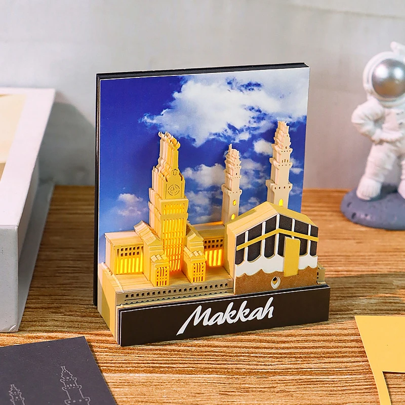 مجموعة مفكرة ورقية للنحت على شكل قلعة ثلاثية الأبعاد وسادات فنية للتخطيط والتذكير ديكور مكتب منزلي هدية إبداعية