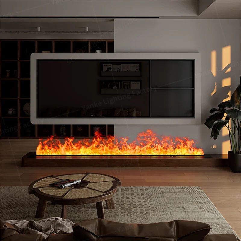 Intelligent 3D Atomized Fireplace with Colorful Steam Flame ECO Decorative Electric Water Vapor for Living Bedroom Home Decor