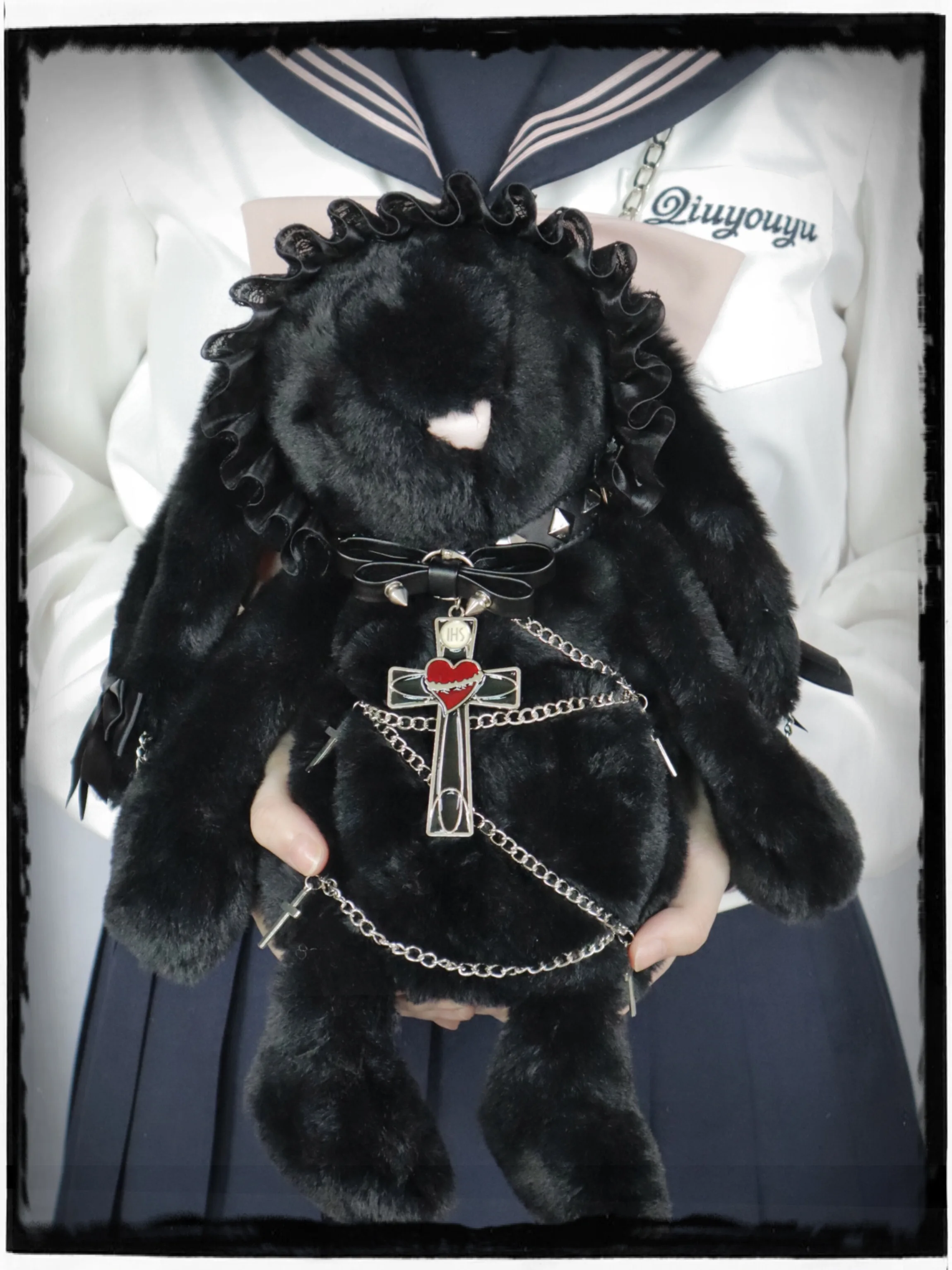 Japanese Original Sweet and Cool Goth Dark Rabbit Subculture Y2k Shoulder Bags Niche Hottie Chain Dark Lolita Doll Bag Female