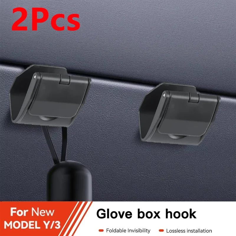 2Pcs Concealed Glove Box Hook Holder for Tesla Model 3 Y Highland Juniper, Umbrella Bag Storage Hook Car Interior Modification