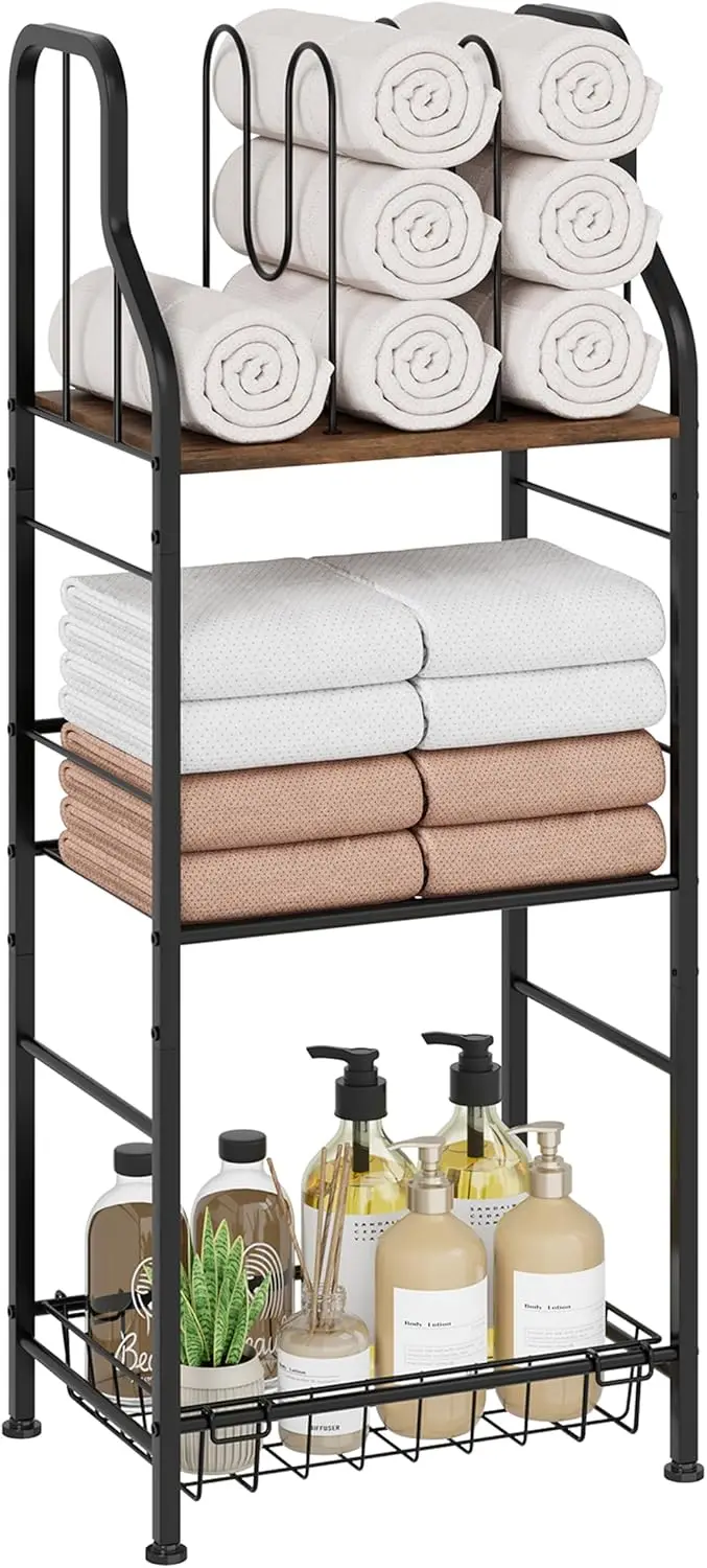 

3-Tier M-Shaped Towel Rack for Bathroom, Durable Metal Holder, Space-Saving Storage Organizer