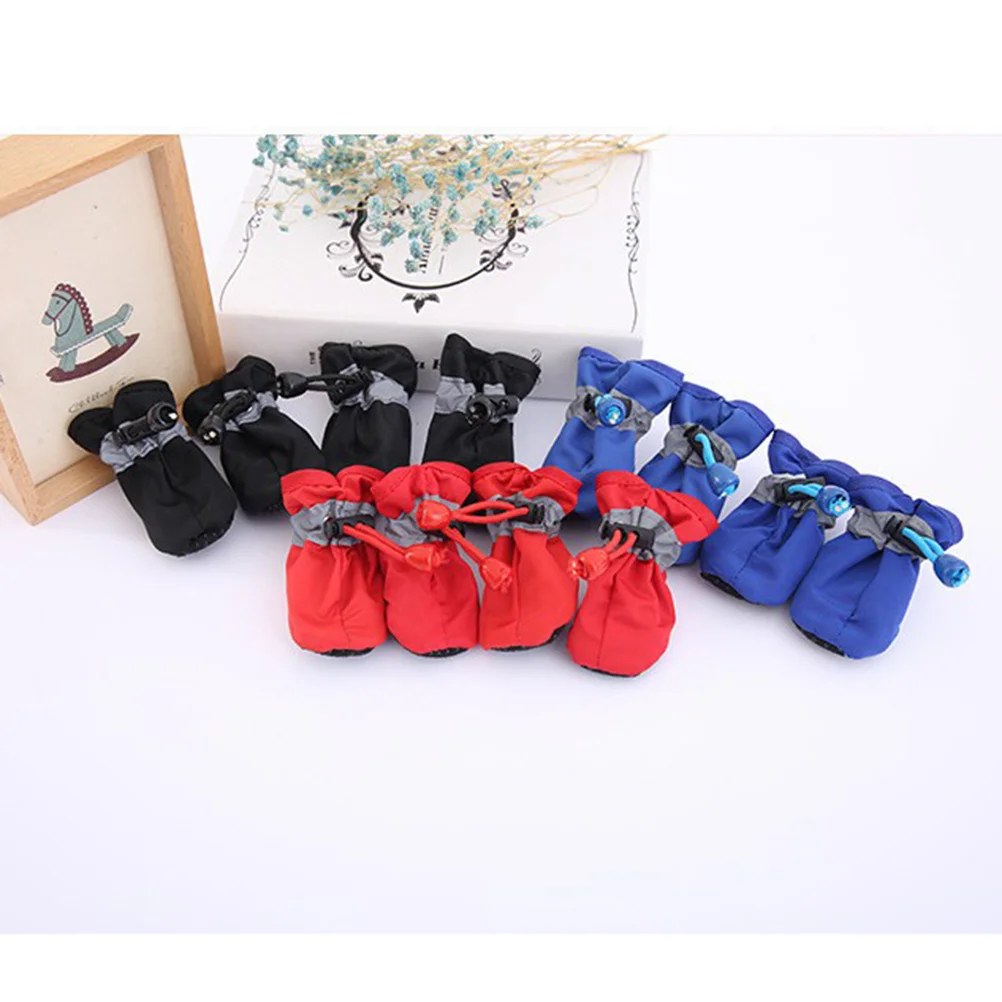 

4 Pcs Pet Rain Boots Dog Rainshoes Feet Protectors Pomeranian for Black Outdoor