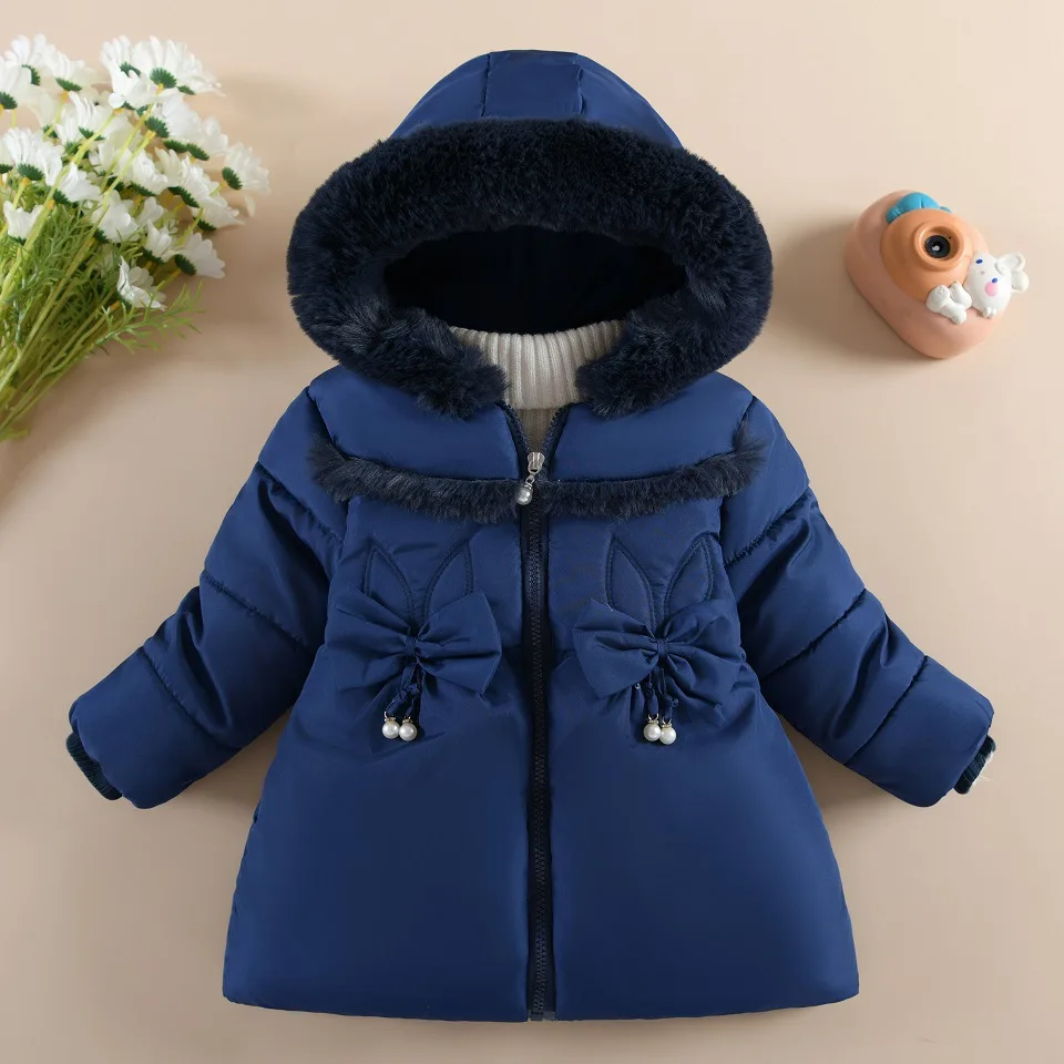 

Children's jacket 1 to 6 years old girls plus cashmere thickened foreign style winter coat Little girls fashion jacket