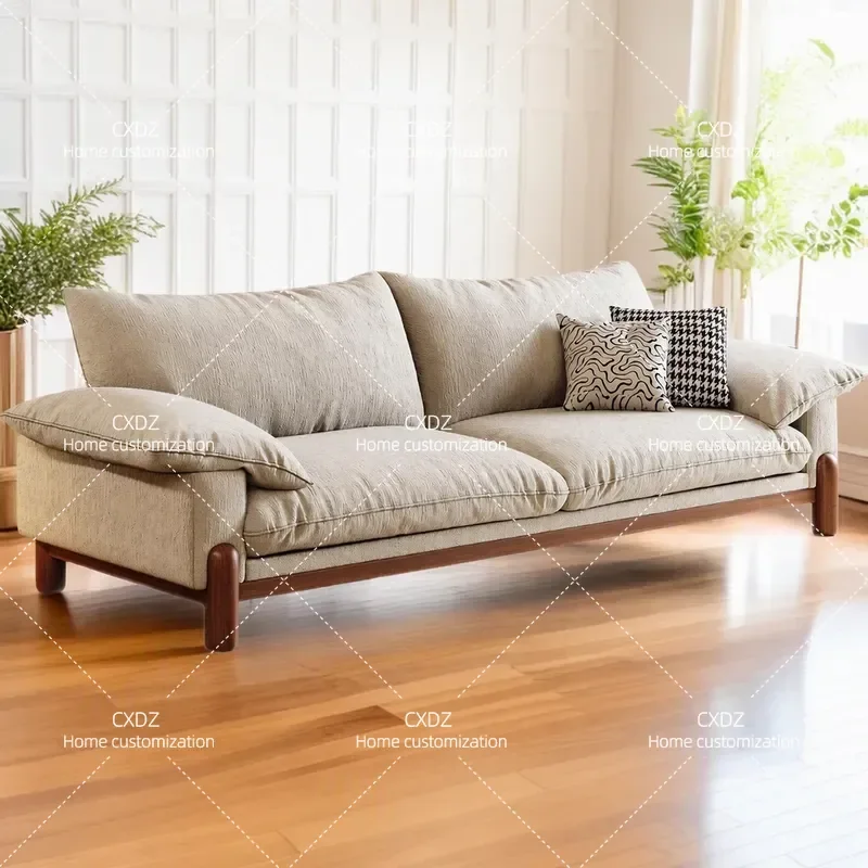 Popular antique avocado green corduroy sofa household living room small apartment large sitting deep straight row fabric sofa