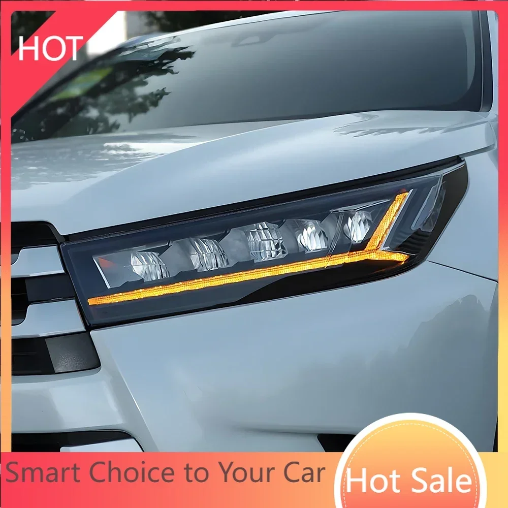 車のフロントランプトヨタハイランダー 2018-2021 新アップグレード天使の羽ヘッドライトスタイルダイナミックターンシグナルライトアクセサリー