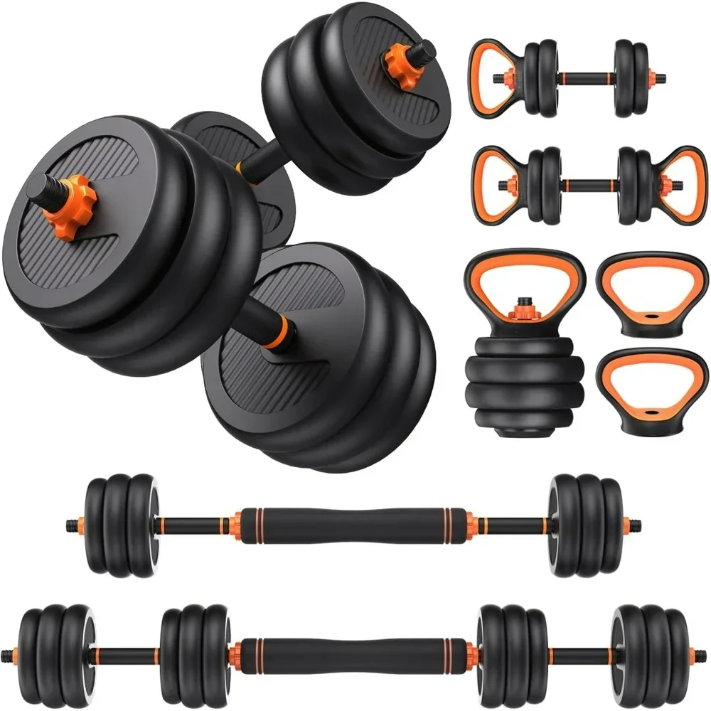 Sport 4 in1 Dumbbells Set Used as Barbell Kettlebells Push up Stand Fitness Exercises for Home Gym Suitable Men/Women Dumbbells